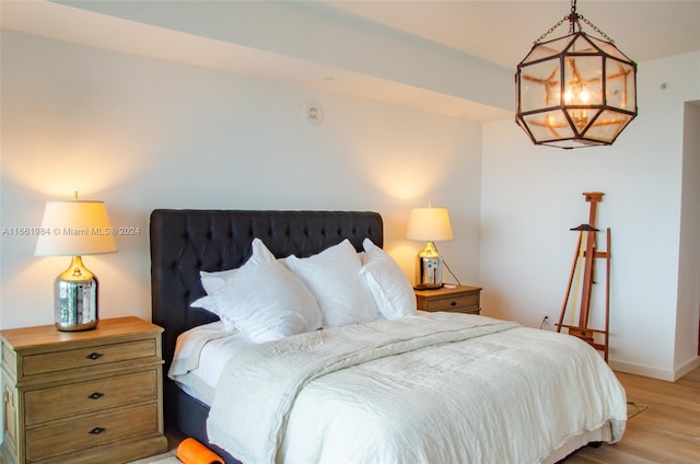 bedroom featuring light wood-type flooring