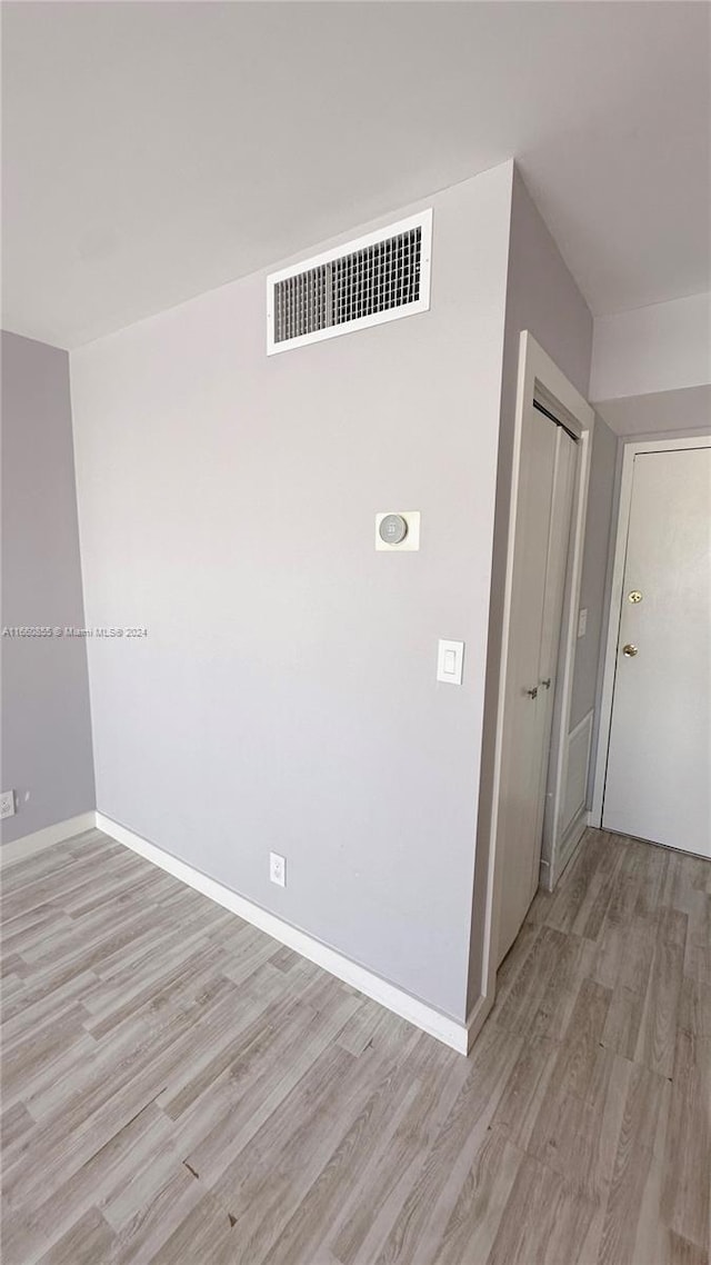 interior space with light hardwood / wood-style flooring