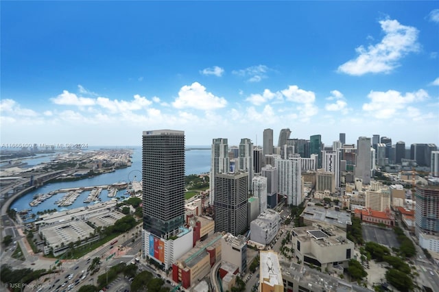 view of city with a water view