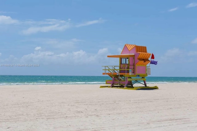 property view of water with a beach view