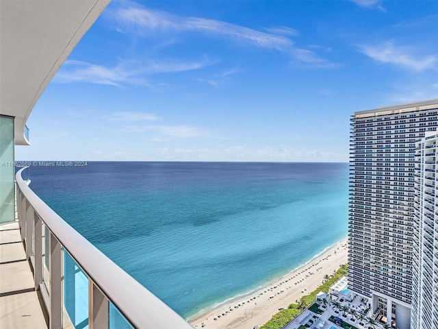 water view with a view of the beach