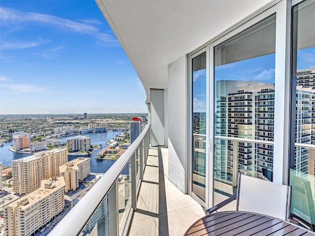 balcony with a water view