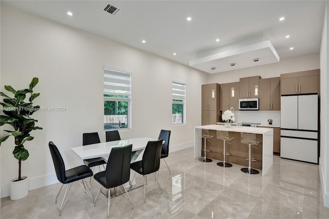 4593 Meadow Green Trl, Lake Worth, FL 33463 - dining area featuring recessed lighting, baseboards, and light marble finish floors