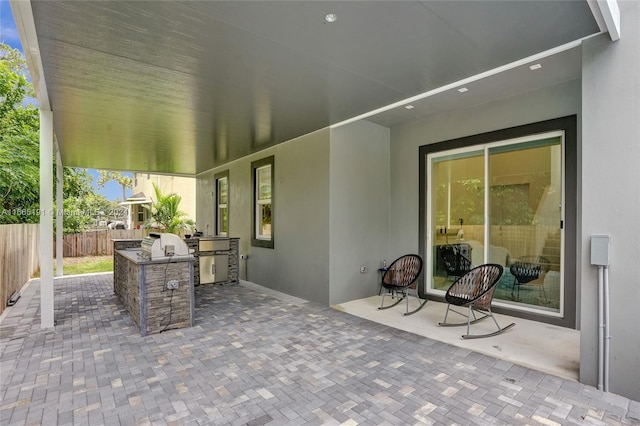 view of patio / terrace with an outdoor kitchen