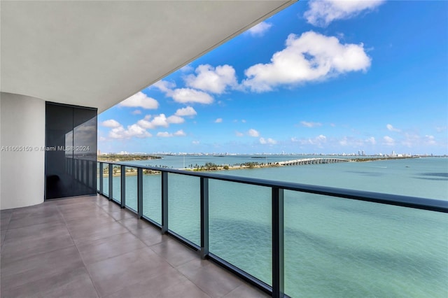 balcony with a water view