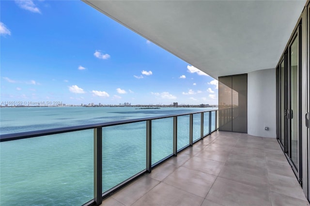 balcony with a water view