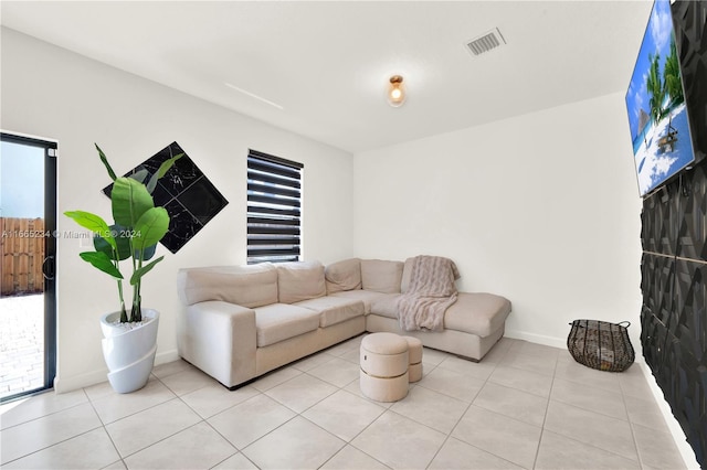 view of tiled living room