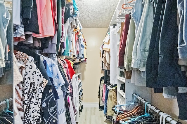 walk in closet featuring hardwood / wood-style floors