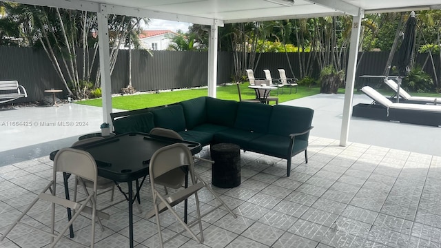 view of patio with outdoor lounge area