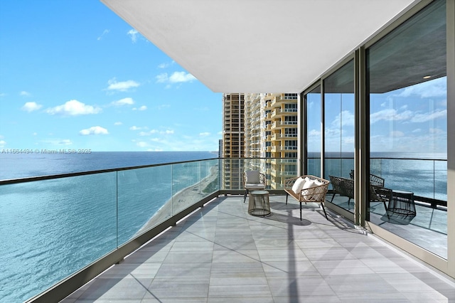 balcony with a water view