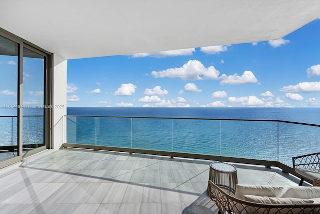 balcony with a water view