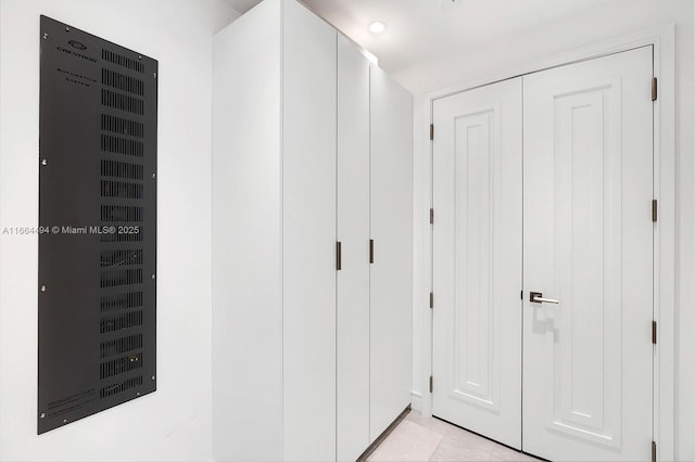 interior space featuring light tile patterned floors