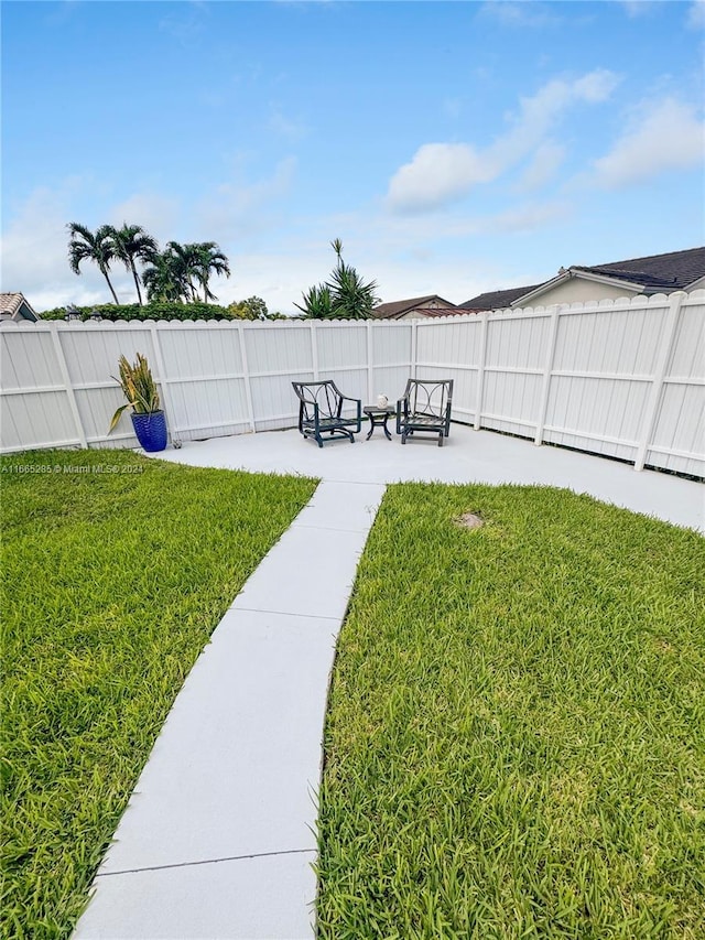 view of yard featuring a patio