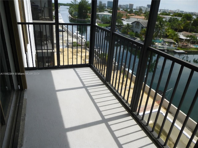 balcony with a water view