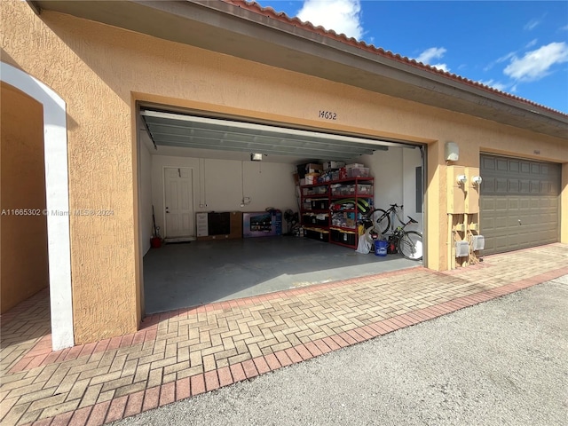 view of garage