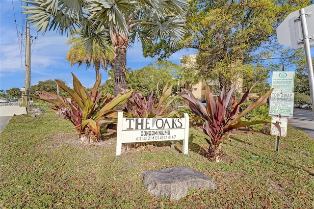 view of community sign