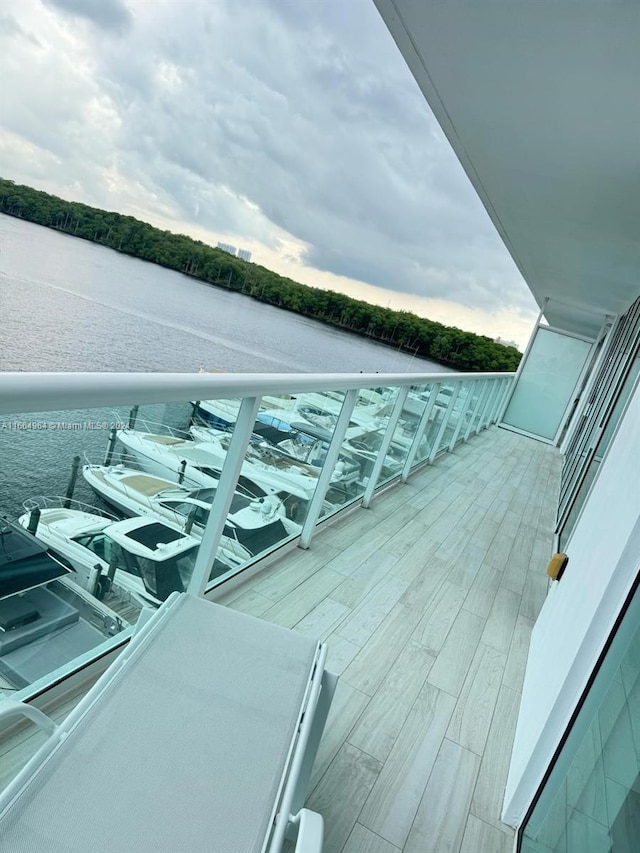 balcony with a water view