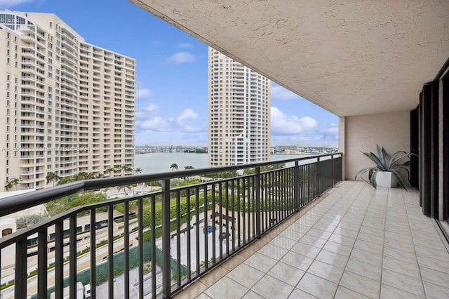 balcony with a water view