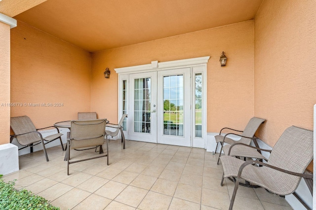 view of patio featuring french doors