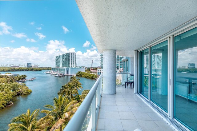 balcony with a water view