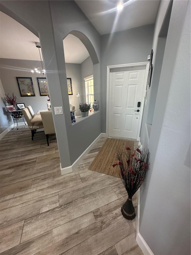 entrance foyer featuring hardwood / wood-style flooring