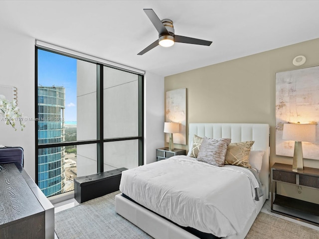 bedroom featuring ceiling fan