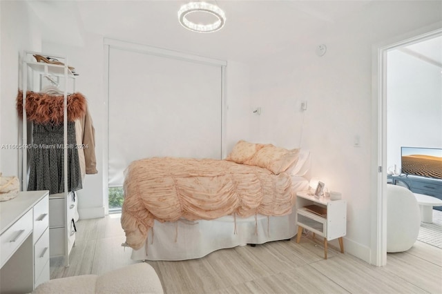 bedroom featuring light hardwood / wood-style floors