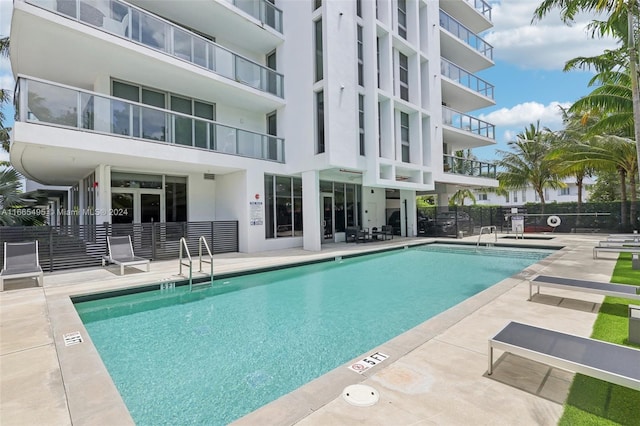 view of pool featuring a patio area