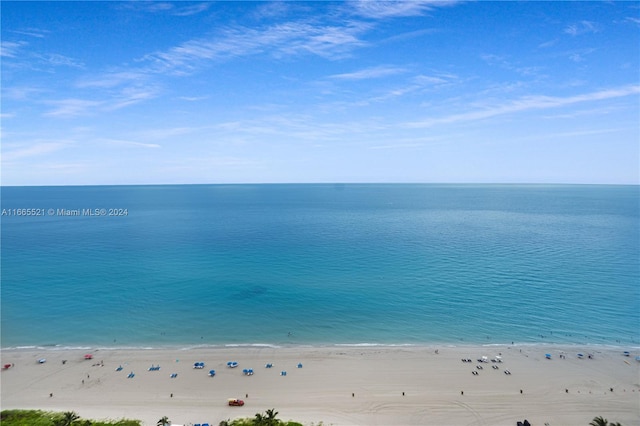 property view of water featuring a view of the beach