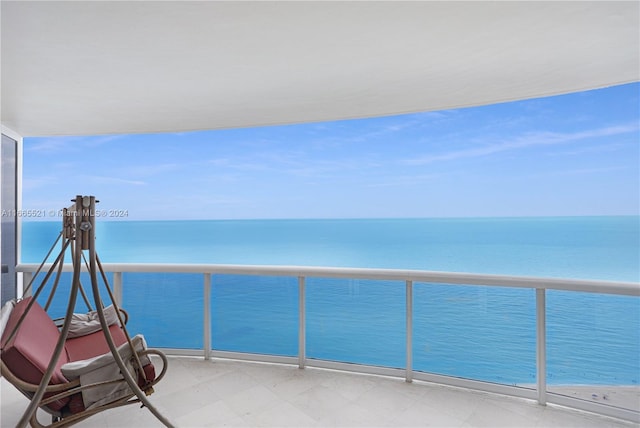 balcony with a water view