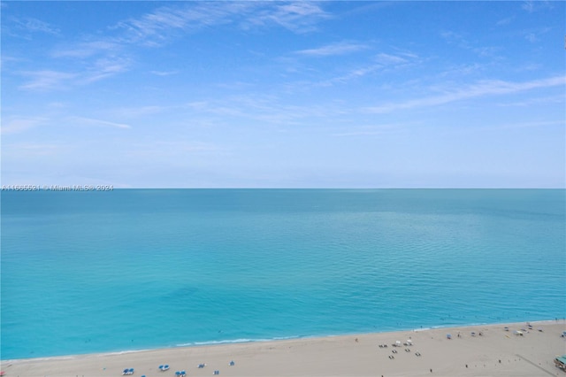 property view of water with a beach view