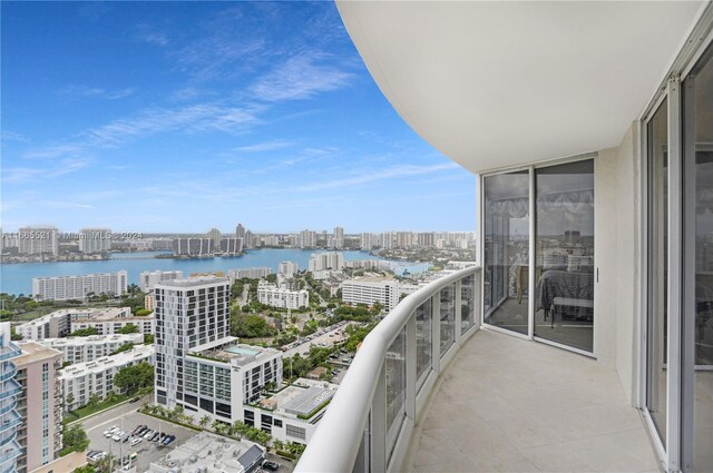 balcony with a water view