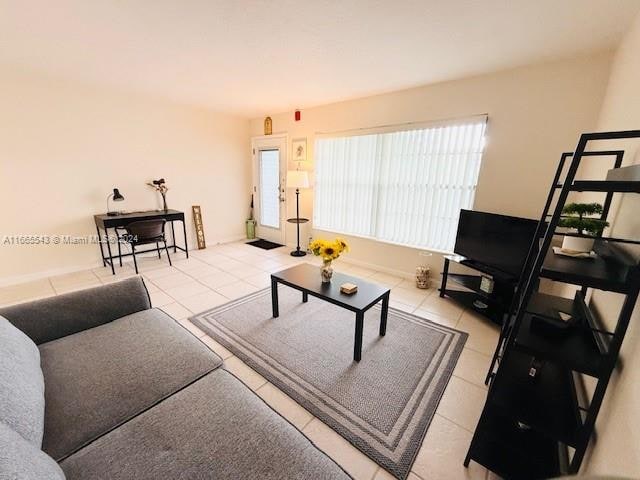 view of tiled living room