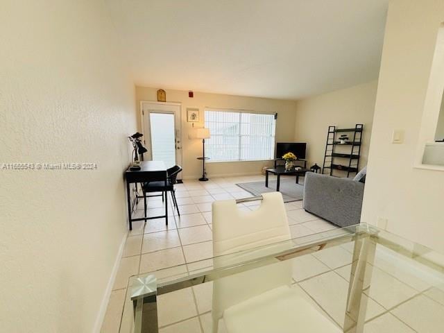 view of tiled living room