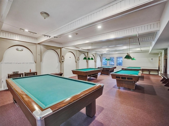 game room with billiards