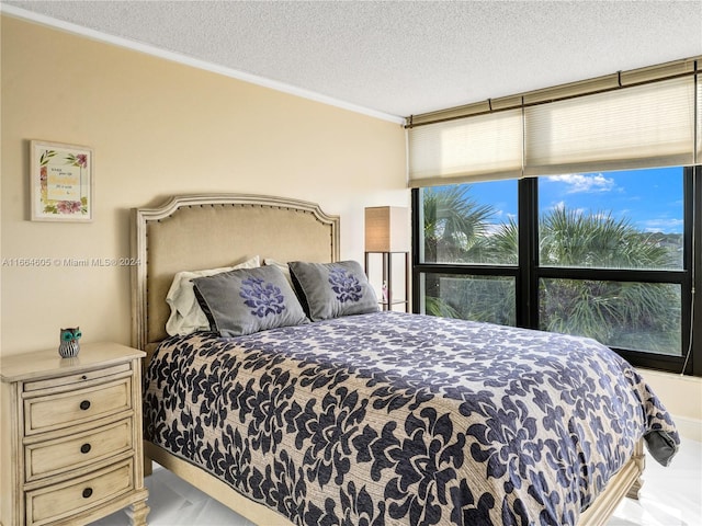 bedroom with a textured ceiling