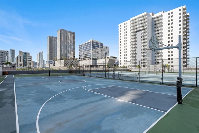 view of sport court with tennis court