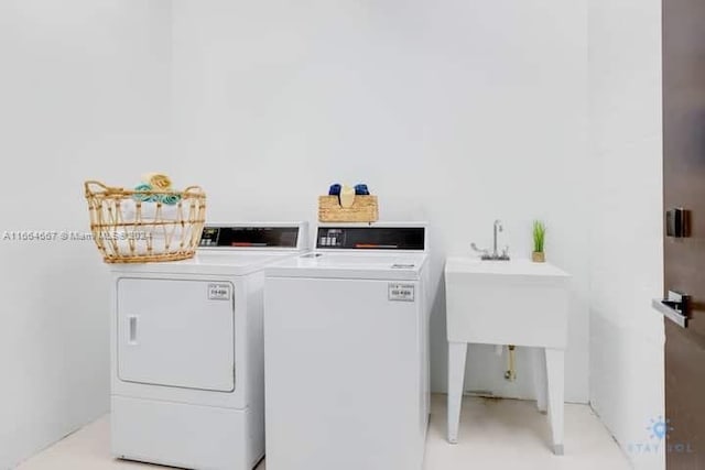 laundry area featuring washing machine and dryer