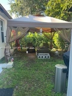 view of yard with a gazebo