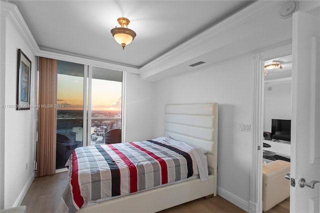 bedroom featuring light hardwood / wood-style flooring