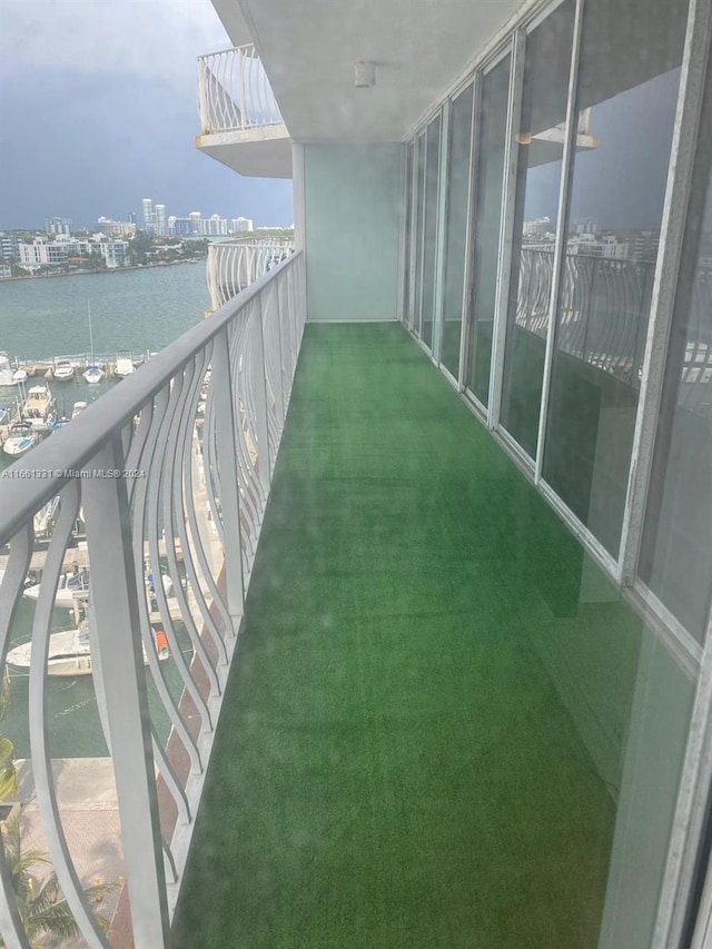 balcony with a water view