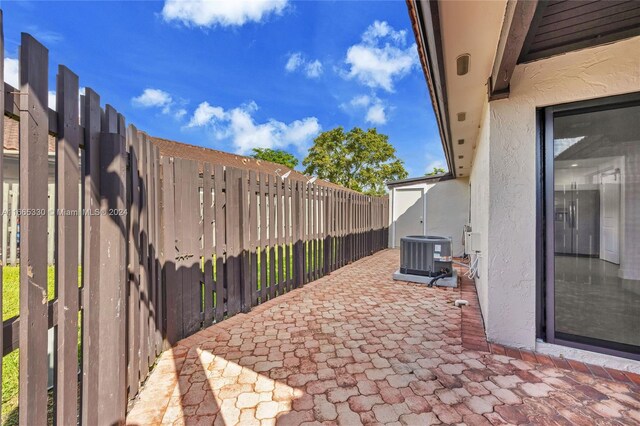 view of patio / terrace featuring central air condition unit