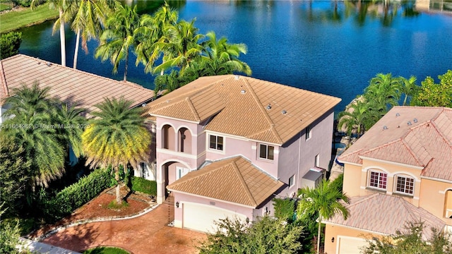 view of swimming pool featuring a gazebo, a patio area, and a water view