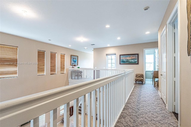 hallway featuring carpet floors