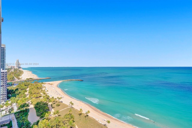 water view with a view of the beach