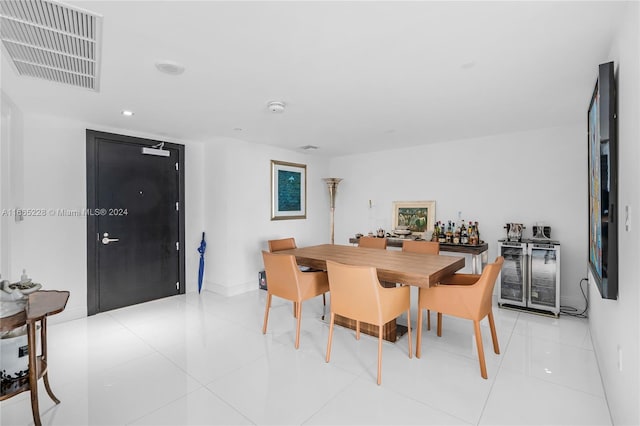 view of tiled dining space