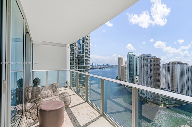 balcony with a water view