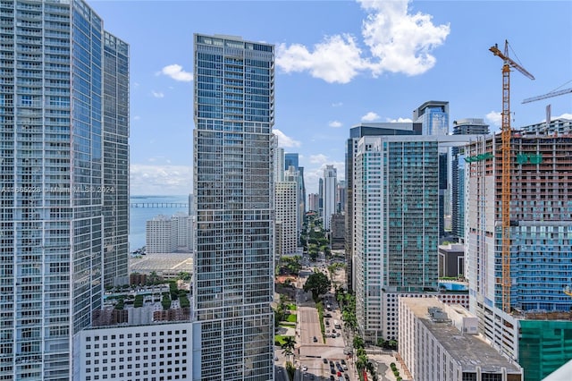 view of city featuring a water view