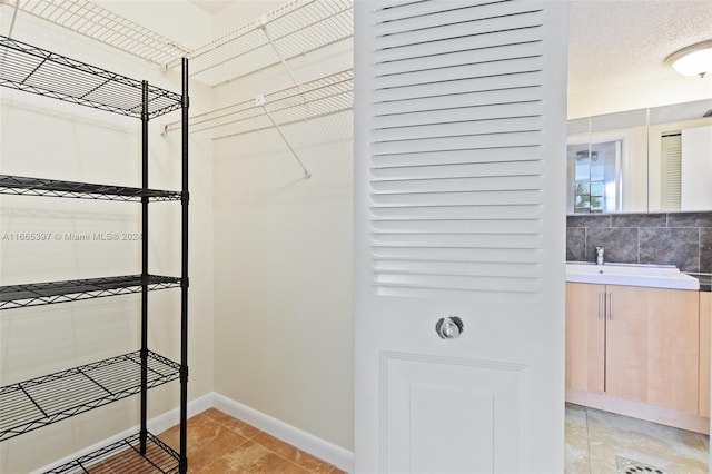 spacious closet featuring sink