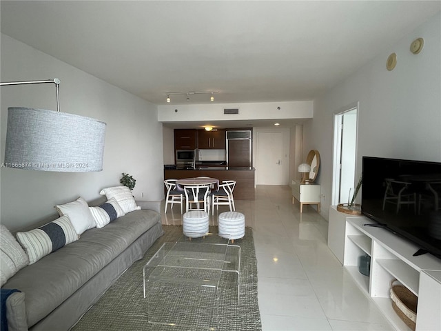 view of tiled living room